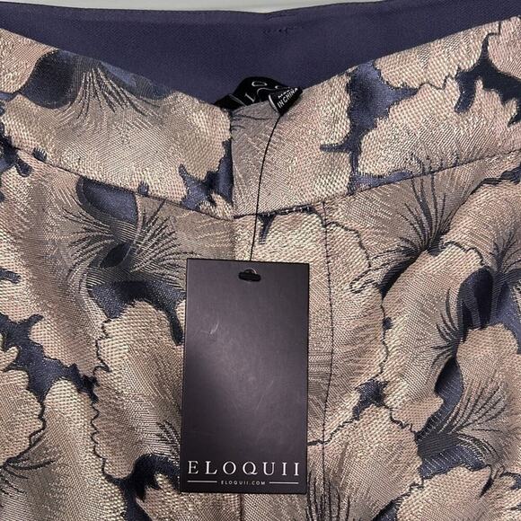 Eloquii Gold Grey Kady Fit Brocade Metallic Pants Grey and Gold Size 16 - Picture 12 of 12